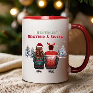 Personalized Siblings Coffee Mug, Family mugs Mothers day gift from siblings, Life is better with siblings Sister Brothers custom mug