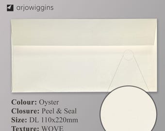 Conqueror Oyster DL Envelopes: 120gsm Wove, Peel & Seal (110x220mm)