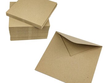 Kraft Fleck Envelopes, 155mm Square, Recycled Paper