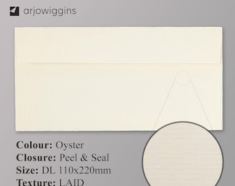 Conqueror Oyster DL Envelopes: 120gsm Laid, Peel & Seal (110x220mm)