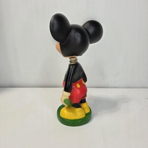 Vintage 70s Disney Mickey Mouse Bobblehead Figure Flower Kitschy Decor 7" Nodder image 4
