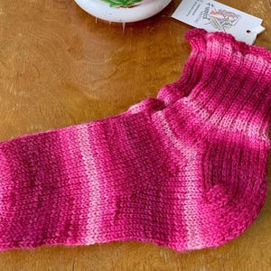 Hand Knit Wool Socks: Custom Colorful Winter Socks, Rose Design Accessories.