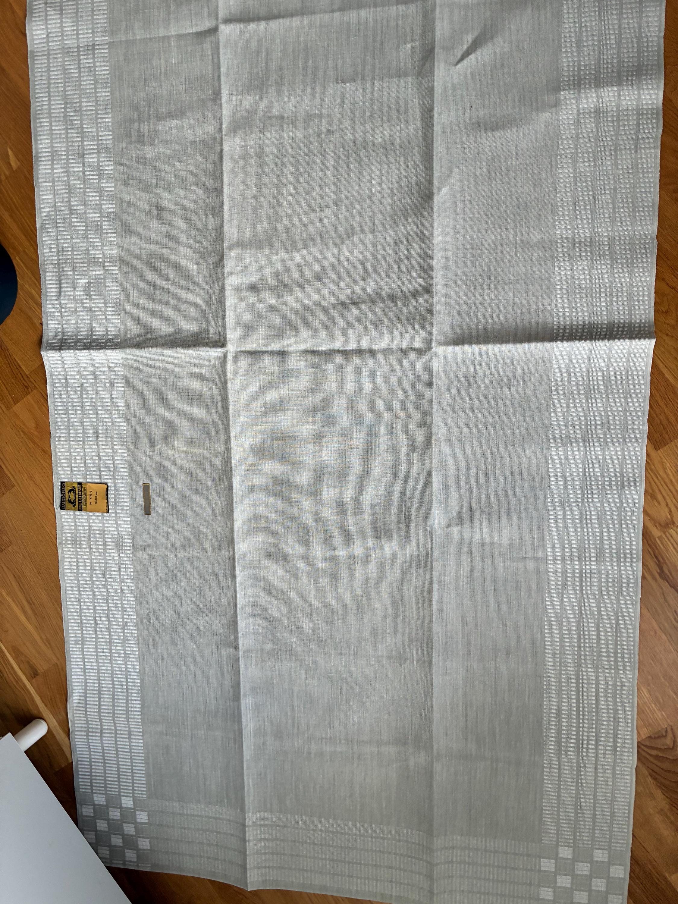 Vintage Pure Linen Tablecloth / Swedish Neutral Gray Table Cloth