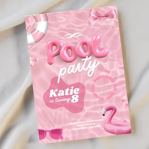 Bearbeitbare Pool-Party-Einladung: Sommer-Swim-Party, jedes Alter (PDF-Vorlage