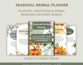 Seasonal Herbal Planner | A4 Printable PDF | Planting, Harvesting & Herbal Remedies for Each Season