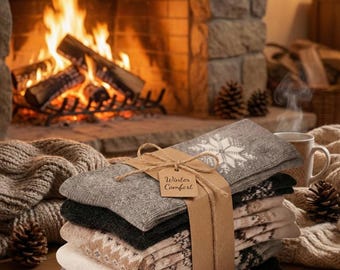 Women’s Wool-Blend Socks, 6-Pair Nordic Winter Gift Set