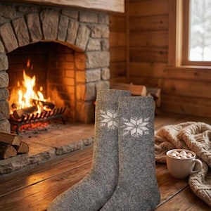 Calcetines de mujer de mezcla de lana, set de regalo de invierno nórdico de 6 pares imagen 6