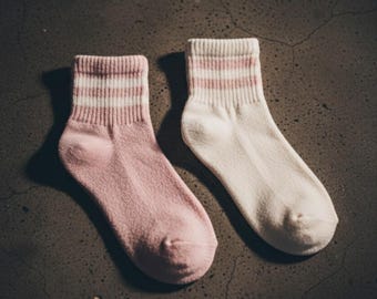 Calcetines de algodón a rayas: suaves, neutros y cómodos para uso diario (2/3 pares)