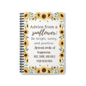 Cheerful Sunflower Notebook | Positive Affirmation Journal, Gift for Nature Lovers, Motivational School Supplies, Inspirational [...]