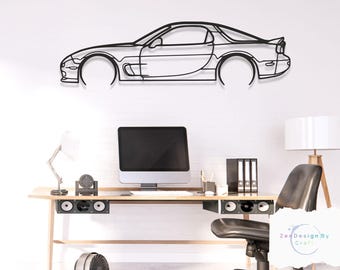 RX7 R1 Metal Wall Art Decor, JDM Rotary Engine Car Wall Art, RX7 R1 Metal Garage Decor, RX7 R1 Wall Decor Gift for Car Lovers