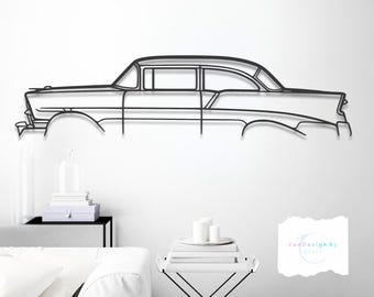 210 1956 Metal Car Wall Art, Classic American Sedan with Timeless Retro Design, Modern Garage or Home Decor, Gift for Car Lovers