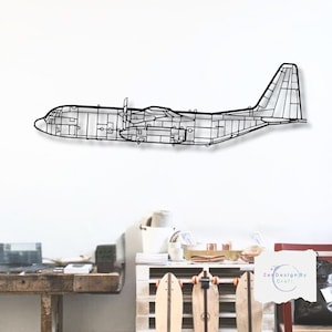 C-130 Hercules Metal Wall Art: 3D Aviation Decor