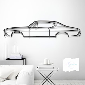 1968 Classic Metal Car Decor Wall Art- Unique Valentine&#39;s Day Gift for Car Lovers - Modern Automotive Decor for Him , Garage or Office Gift