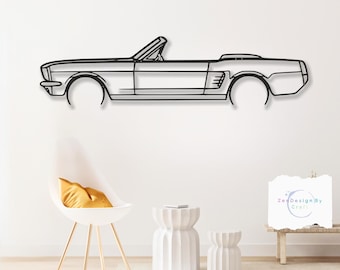 1966 Metal Car Wall Art, Iconic Classic Muscle Car with Bold Retro Lines, Perfect Garage or Home Decor, Gift for Car Lovers