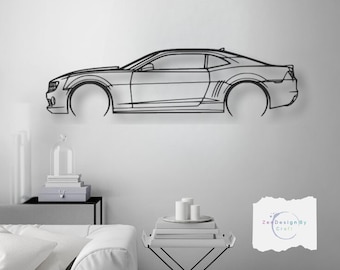 Camaro SS Metal Car Decor Wall Art- Unique Valentine&#39;s Day Gift for Car Lovers - Modern Automotive Decor for Him , Garage or Office Gift