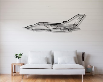 Decorazione murale in metallo a forma di aereo Tornado / Espositore da parete in acciaio per aviazione militare