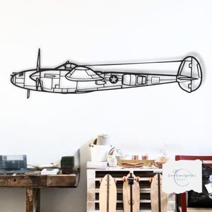 Lockheed P-38L Lightning Metal Wall Art: 3D Aircraft Decor