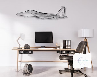 F-15 Eagle Airplane, Metal Wall Decor, Executive Office Gift, Aviation Sculpture, Modern Jet Art