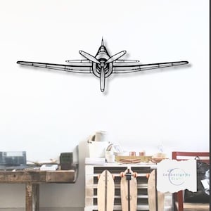 F6F Hellcat Metal Aircraft Wall Art: 3D Aviation Decor