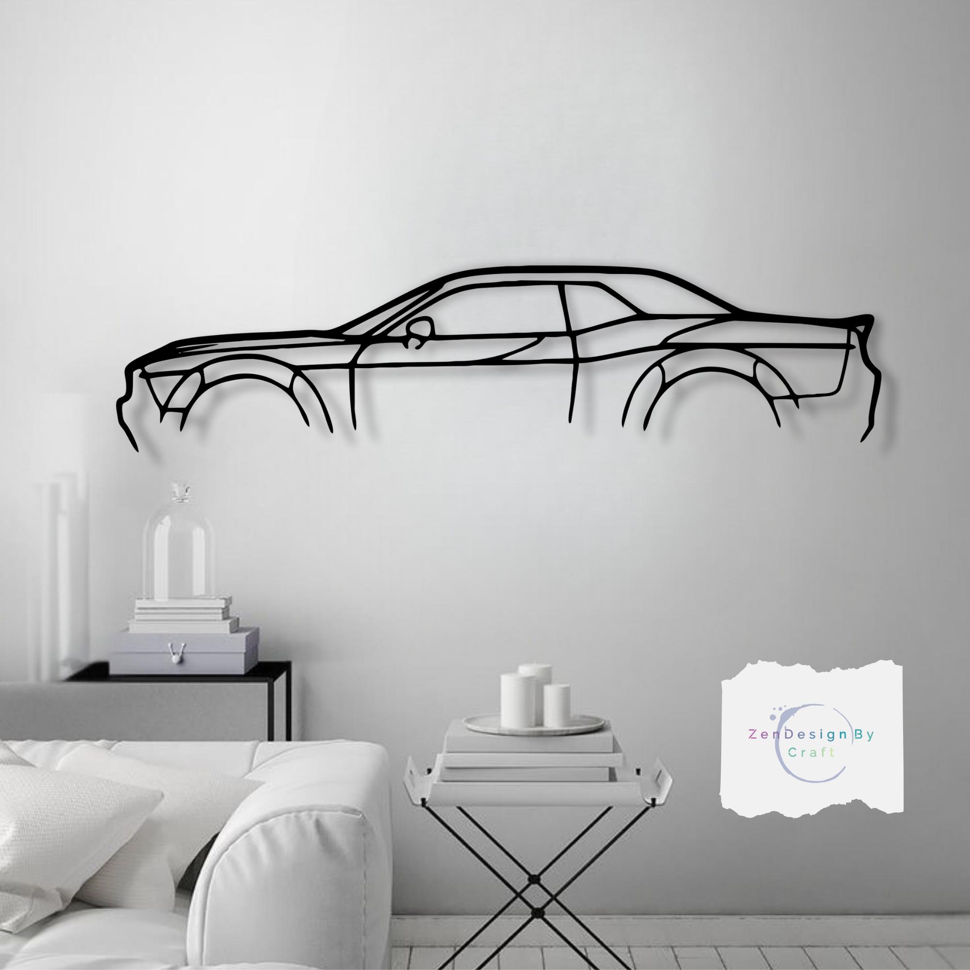 Metal Car Decor Wall Art- Unique Valentine's Day Gift for Car Lovers - Modern Automotive Decor for Him , Garage or Office Gift