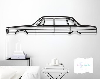 164 1968 Classic Metal Car Wall Art, Elegant European Vintage Sedan Design, Retro Garage or Home Decor, Gift for Car Lovers