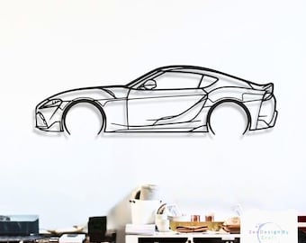 Supra GR 2021 Metal Car Wall Art, Detailed JDM Sports Coupe with Aggressive Performance Design, Garage or Home Decor, Gift for Car Lovers