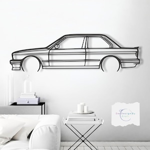 E30 3 Series Metal Car  Wall Art: Modern Automotive Decor