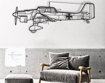 シュトゥーカ Ju-87 スチール飛行機アート、工業用パーソナライズメタルハンギング