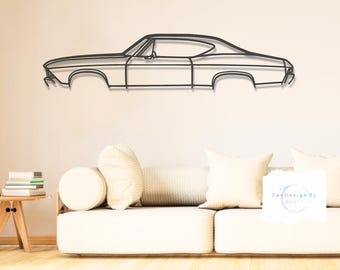 1968 Metal Car Wall Art, Classic American Muscle with Timeless Vintage Design, Modern Garage or Home Decor, Gift for Car Lovers