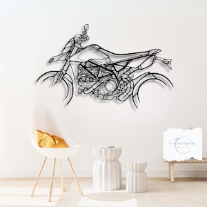 Hyper motard 950 RVE Metal Motorcycle Wall Art:3D Laser Cut , Garage Decor