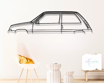 5 TXE 1987 Metal Car Wall Art, Classic 80s European Executive Sedan with Retro Prestige, Clean Garage or Office Display, Gift for Car Lovers