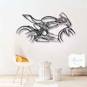 959 Panigale Metal Motorcycle Wall Art:3D  Laser Cut , Garage Decor