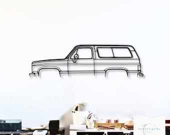 Blazer K5 Metal Wall Art, Classic Truck Metal Decor, Vintage Off-Road Home Decor, Gift for Truck Lovers, Modern Garage Artwork