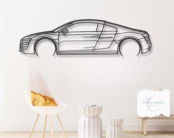 R8 V10 Metal Car Wall Art, Exotic Supercar with Iconic Performance Design, Modern Garage or Home Decor, Gift for Car Lovers