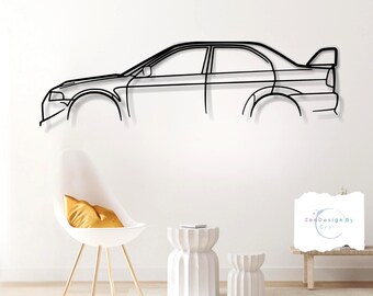 EVO IX Metal Car Wall Art, High-Performance JDM Sporty Coupe with Aggressive Lines and Sleek Design, Perfect Garage or Home Decor, Gift