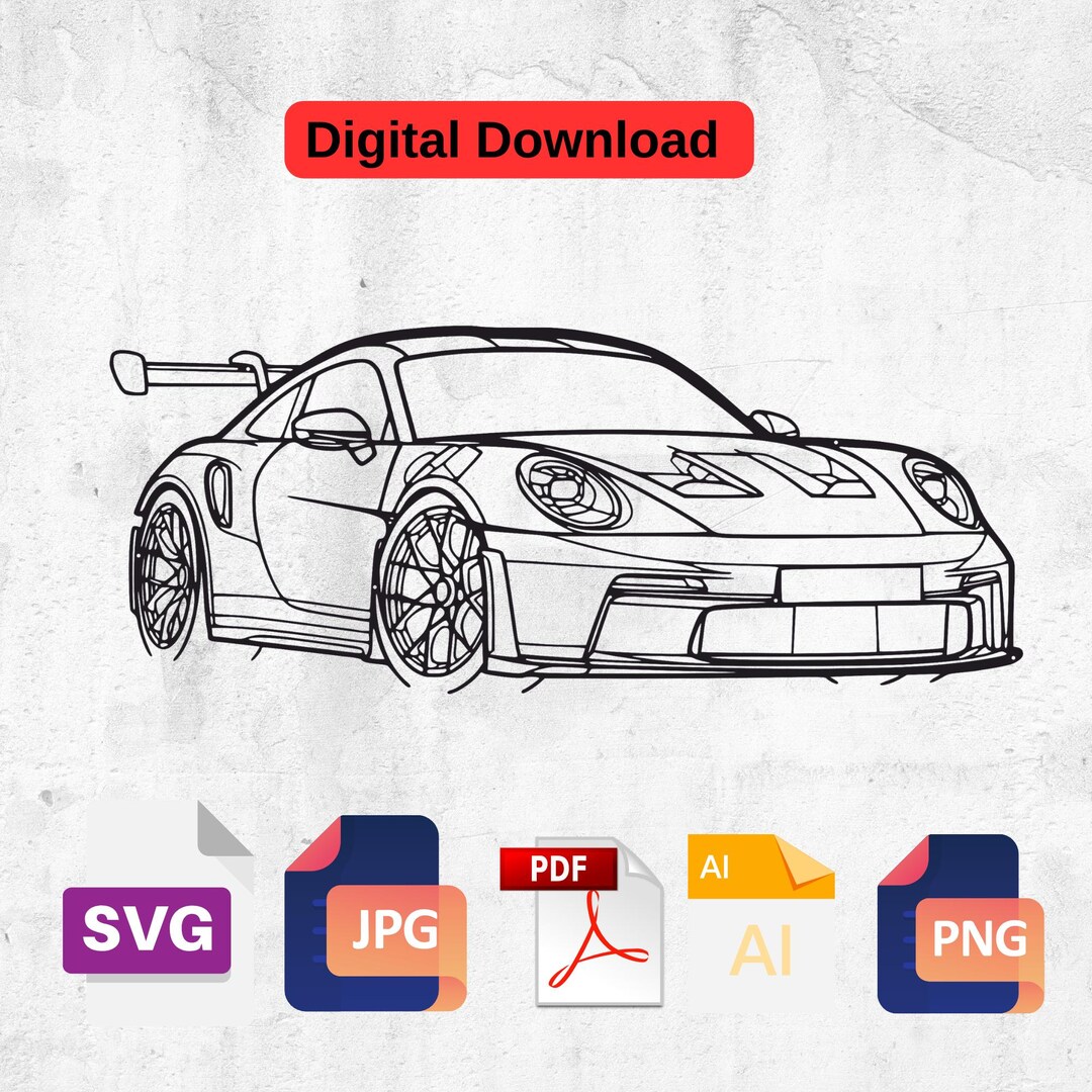 Digital Download Car Vector SVG Ai Png Jpeg PDF I DXF - Etsy