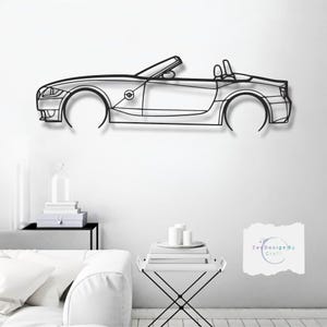 Metal Car Decor Wall Art- Unique Valentine&#39;s Day Gift for Car Lovers - Modern Automotive Decor for Him , Garage or Office Gift