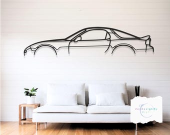 RX 7 FD Metal Car Wall Art, Iconic JDM Rotary Sports Coupe Design, 90s Performance Style, Garage Decor, Gift for Car Enthusiasts