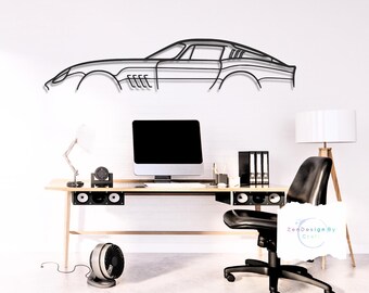 1966 Metal Car Wall Art, Iconic Italian V12 Classic with Collector Appeal, Timeless Grand Tourer Design