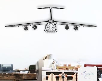 C-5ギャラクシー航空機用金属製壁掛けアート、大型輸送機、航空装飾、格納庫ディスプレイ