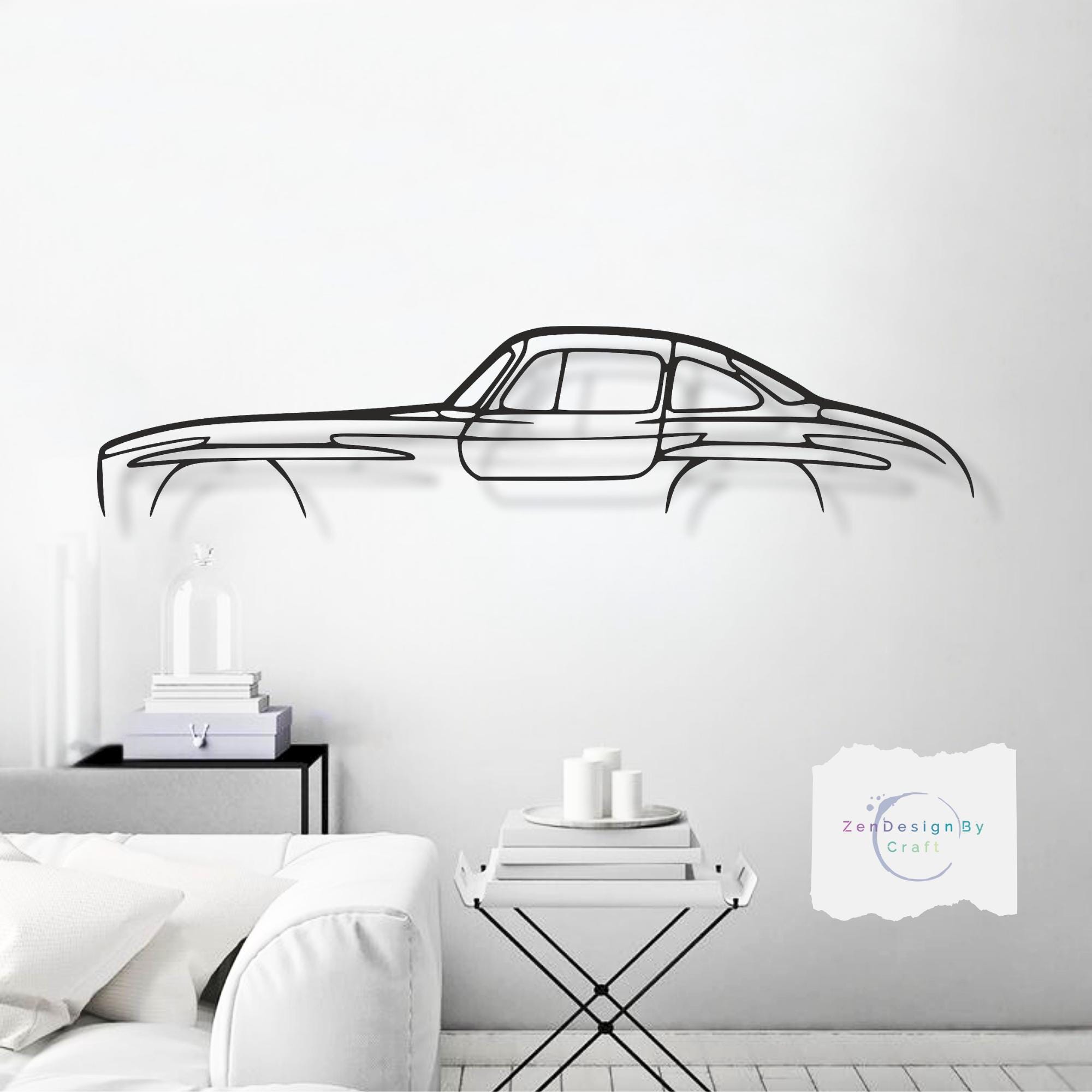 Metal Car Decor Wall Art- Unique Valentine's Day Gift for Car Lovers - Modern Automotive Decor for Him , Garage or Office Gift