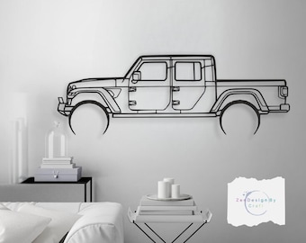 Metal Truck Decor Wall Art- Unique Valentine&#39;s Day Gift for Car Lovers - Modern Automotive Decor for Him , Garage or Office Gift