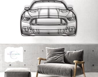 2016 GT Front Metal Car Wall Art for Garage or Office, Man Cave Decor, Gift for Husband or Dad, Sporty Car Lover Wall Decor