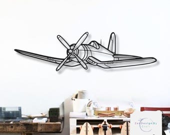 F4U Corsair Airplane Wall Decor ,Aviation Metal Wall Art,3D Aircraft Decor for Home,Office, Garage  Gift for Pilots & Aviation Lovers