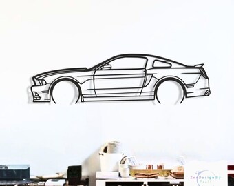 Mustang GT 2013 Metal Car Wall Art, Powerful American Muscle Coupe Design with Performance Detail, Garage or Home Decor, Gift for Car Lovers