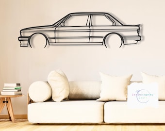 E30 3 Series Metal Car Wall Art, Vintage Automotive Design for Car Enthusiasts, Collector Garage Display, Gift for Him