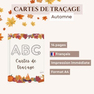 Alphabet Cartes de Traçage Automne