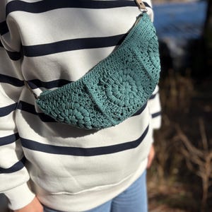 Sling Bag, Crochet Fanny Pack, Granny Square Crossbody Bag, Mustard Waist Bag, Crochet Purse, Floral Bum Bag, Hobo Hip Bag, Messenger Bag