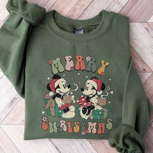 Retro Minnie & Mickey Christmas Sweatshirt | Mickey&#39;s Merry Christmas Party Shirt, Magical Christmas Shirt, Disney Christmas Holiday Sweater