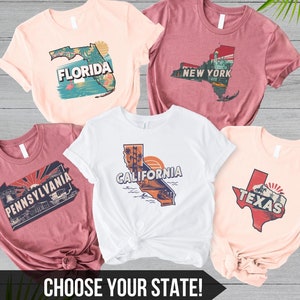 Custom State T-shirt | Your Hometown Shirt, Personalized USA State Shirt, Family Travel Gift, USA Souvenir, Travel Shirt, Gift for Traveler